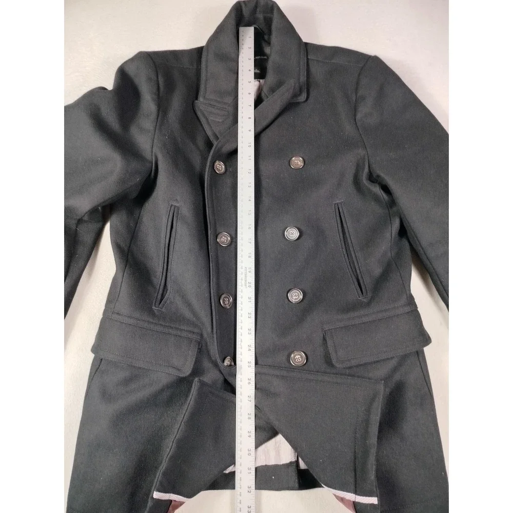 Banana Republic Coat Mens Large Gray Wool Blend Pea Coat Lined Double Breasted